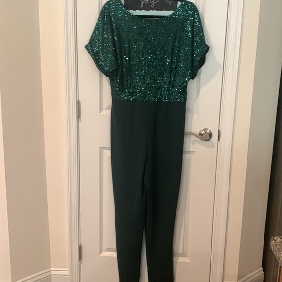 Green Holiday Christmas Pants Romper - Picture 1 of 11